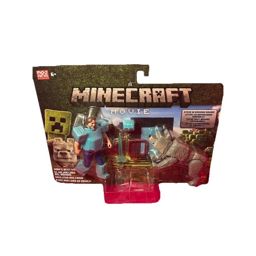 A Minecraft Movie: Man's Best Wolf‎ 2025 STEVE & DENNIS Action Figures 2 Pack